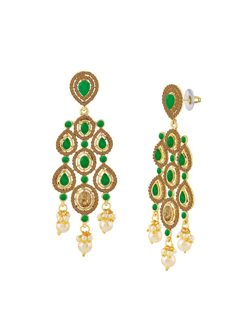 green metal drop earring - 16711511 - Zoom Image - 2