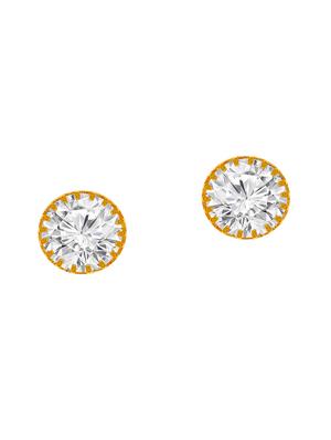 gold brass studs earring - 16711513 - Standard Image - 3