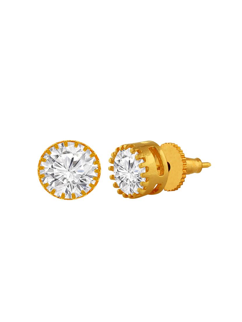 gold brass studs earring - 16711513 - Zoom Image - 2
