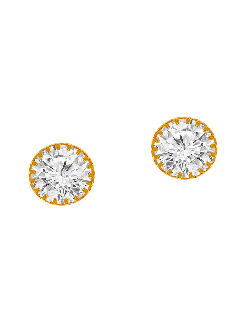 gold brass studs earring - 16711513 - Zoom Image - 3
