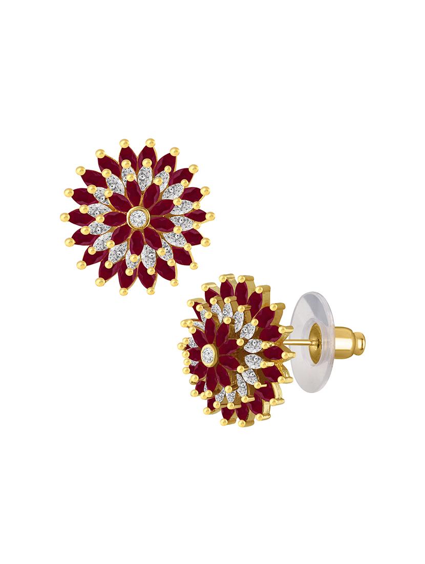 red brass studs earring - 16711514 - Zoom Image - 2