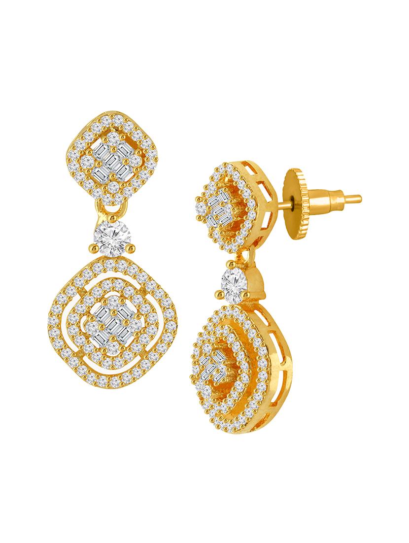 gold brass drop earring - 16711517 - Zoom Image - 2