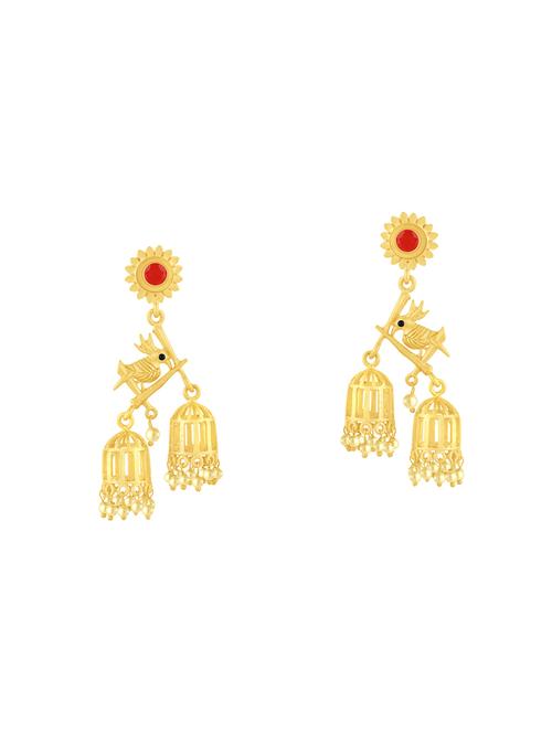 red metal drop earring - 16711522 - Standard Image - 1