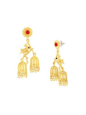 red metal drop earring - 16711522 - Standard Image - 2