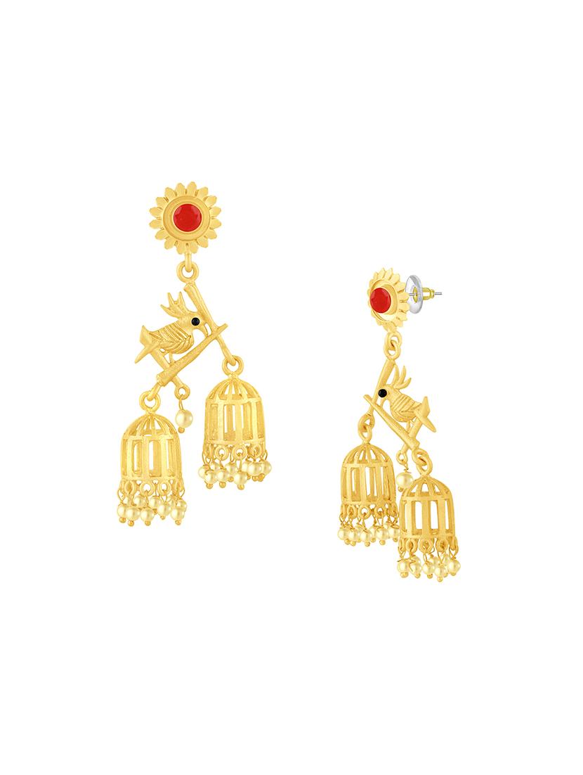 red metal drop earring - 16711522 - Zoom Image - 2