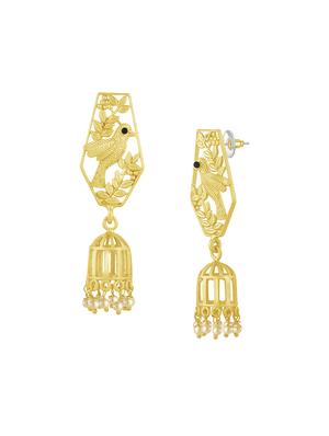 gold metal drop earring - 16711524 - Standard Image - 2