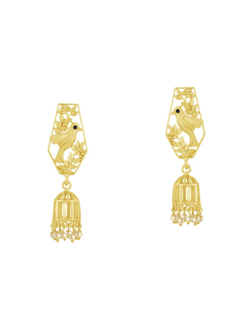 gold metal drop earring - 16711524 - Zoom Image - 1