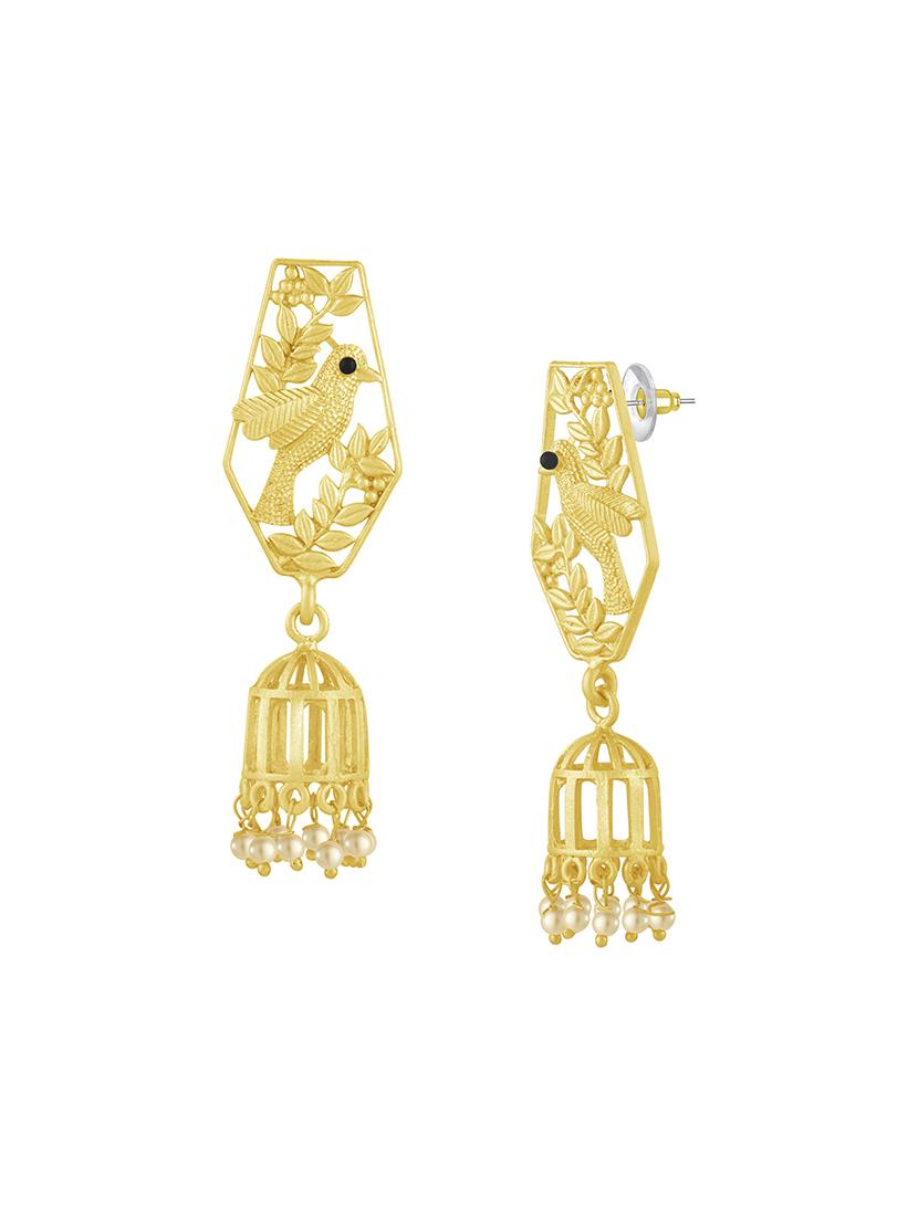 gold metal drop earring - 16711524 - Zoom Image - 2