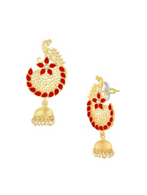 red metal drop earring - 16711526 - Standard Image - 2