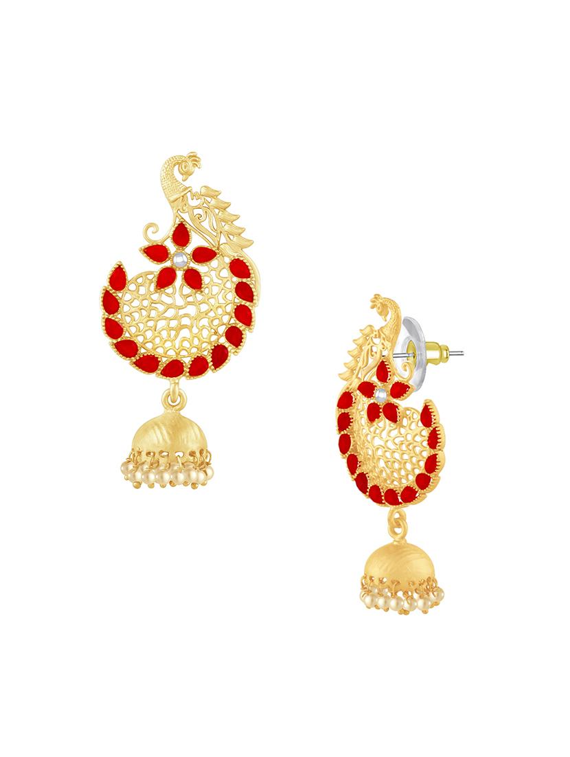 red metal drop earring - 16711526 - Zoom Image - 2