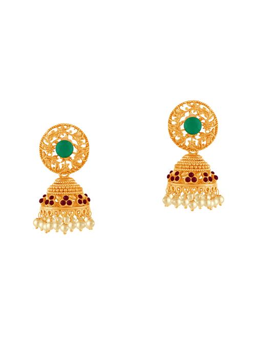 multi colored metal jhumka earring - 16711529 - Standard Image - 1