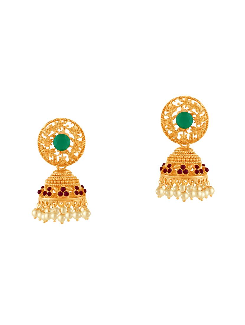 multi colored metal jhumka earring - 16711529 - Zoom Image - 1