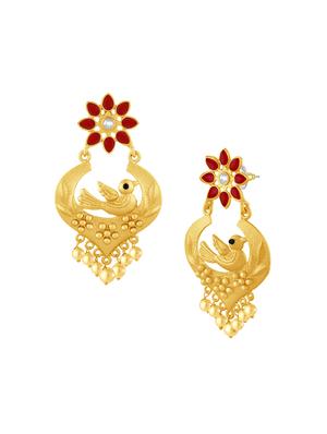 red metal drop earring - 16711531 - Standard Image - 2