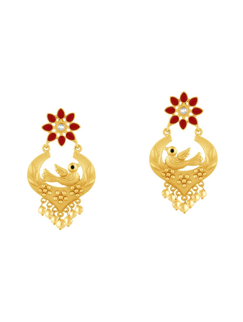 red metal drop earring - 16711531 - Zoom Image - 1