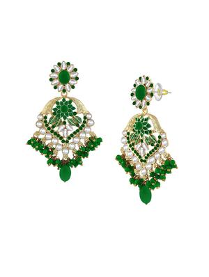 green metal drop earring - 16711542 - Standard Image - 2