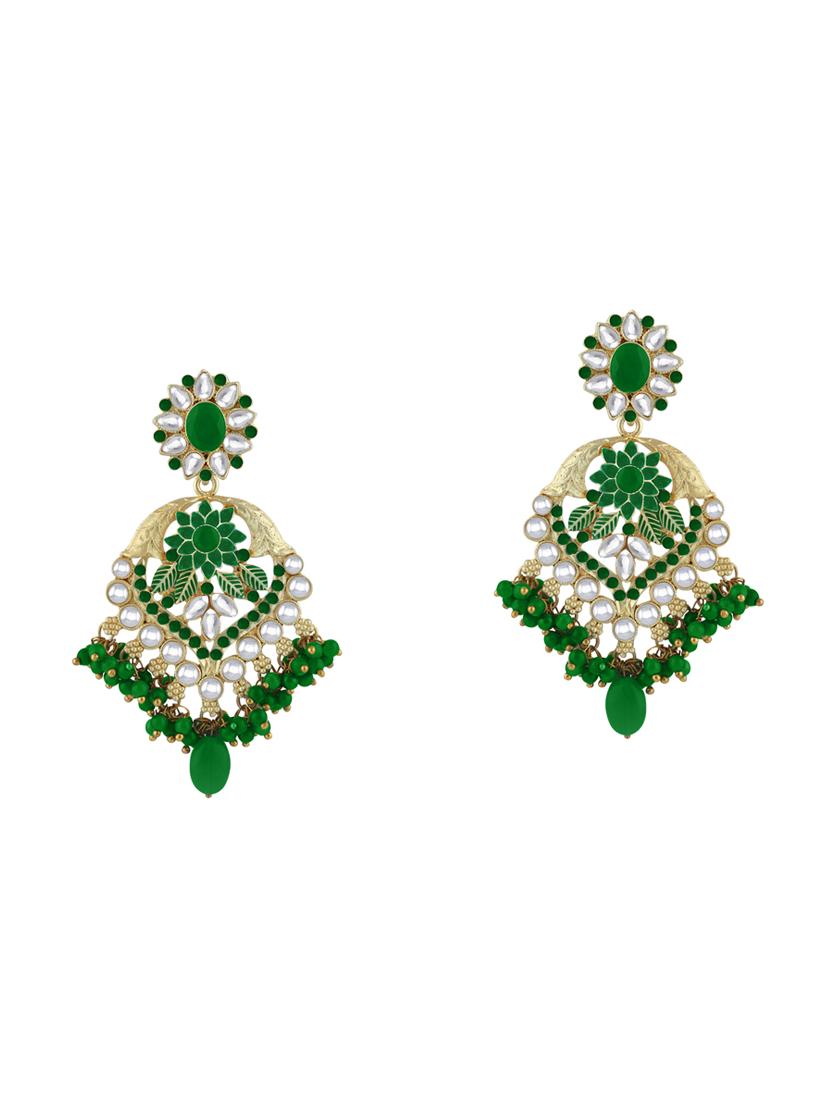 green metal drop earring - 16711542 - Zoom Image - 1