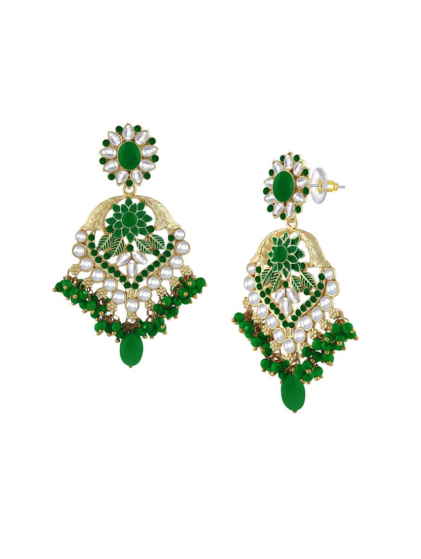 green metal drop earring - 16711542 - Zoom Image - 2
