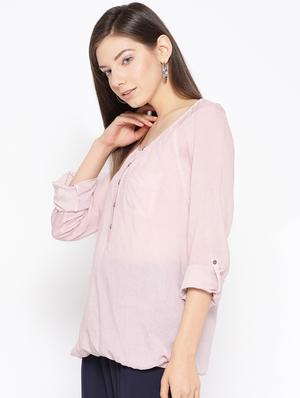 roll up sleeved blouson top - 16711555 - Standard Image - 2