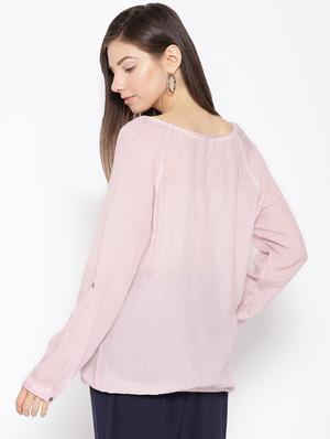roll up sleeved blouson top - 16711555 - Standard Image - 3