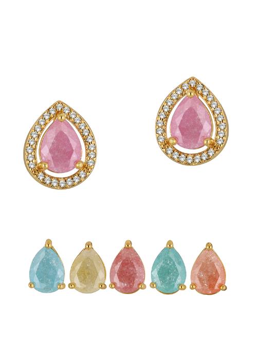 multi colored brass studs earring - 16711559 - Very Small Image - 1