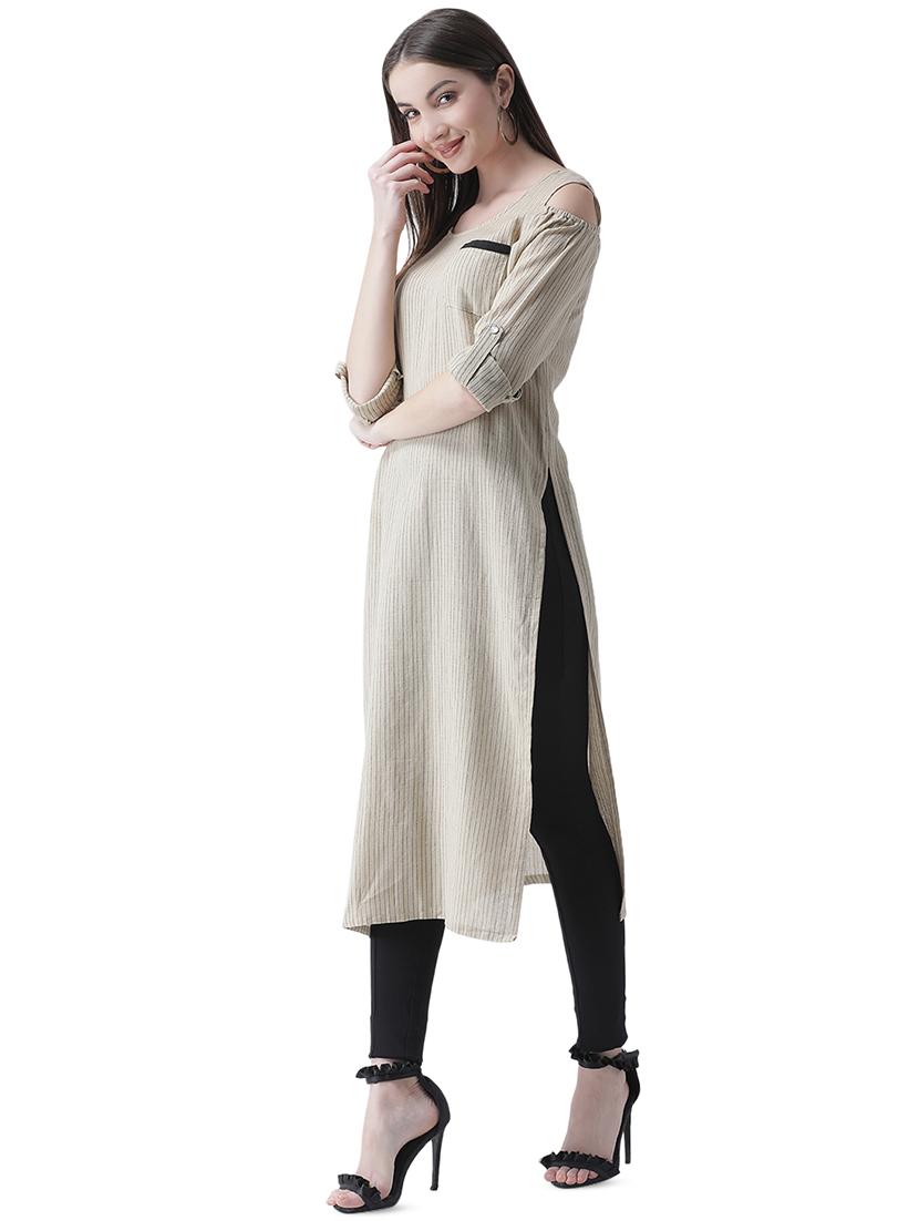 cold shoulder striped tunic - 16711567 - Zoom Image - 2
