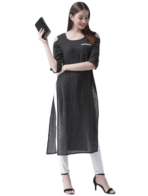 cold shoulder striped tunic - 16711568 - Standard Image - 1