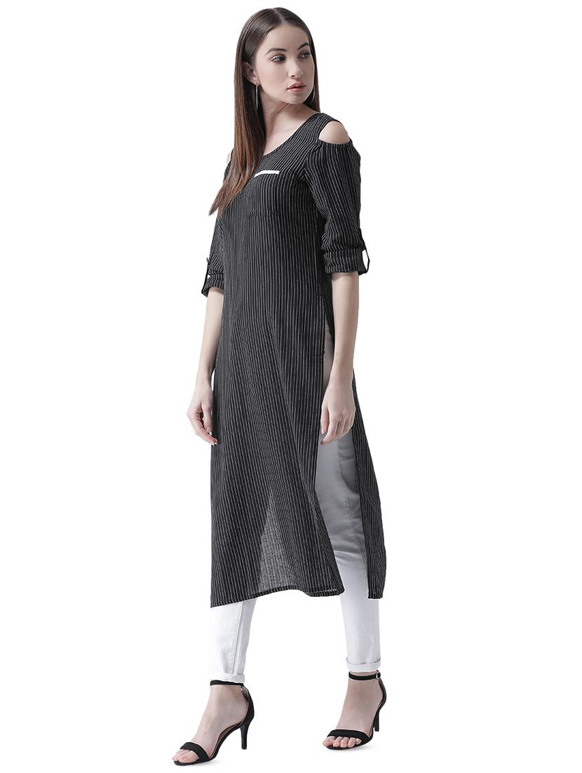 cold shoulder striped tunic - 16711568 - Zoom Image - 2