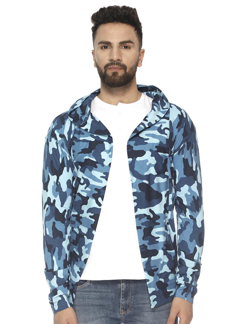 blue camouflage printed shrug - 16711571 - Zoom Image - 1