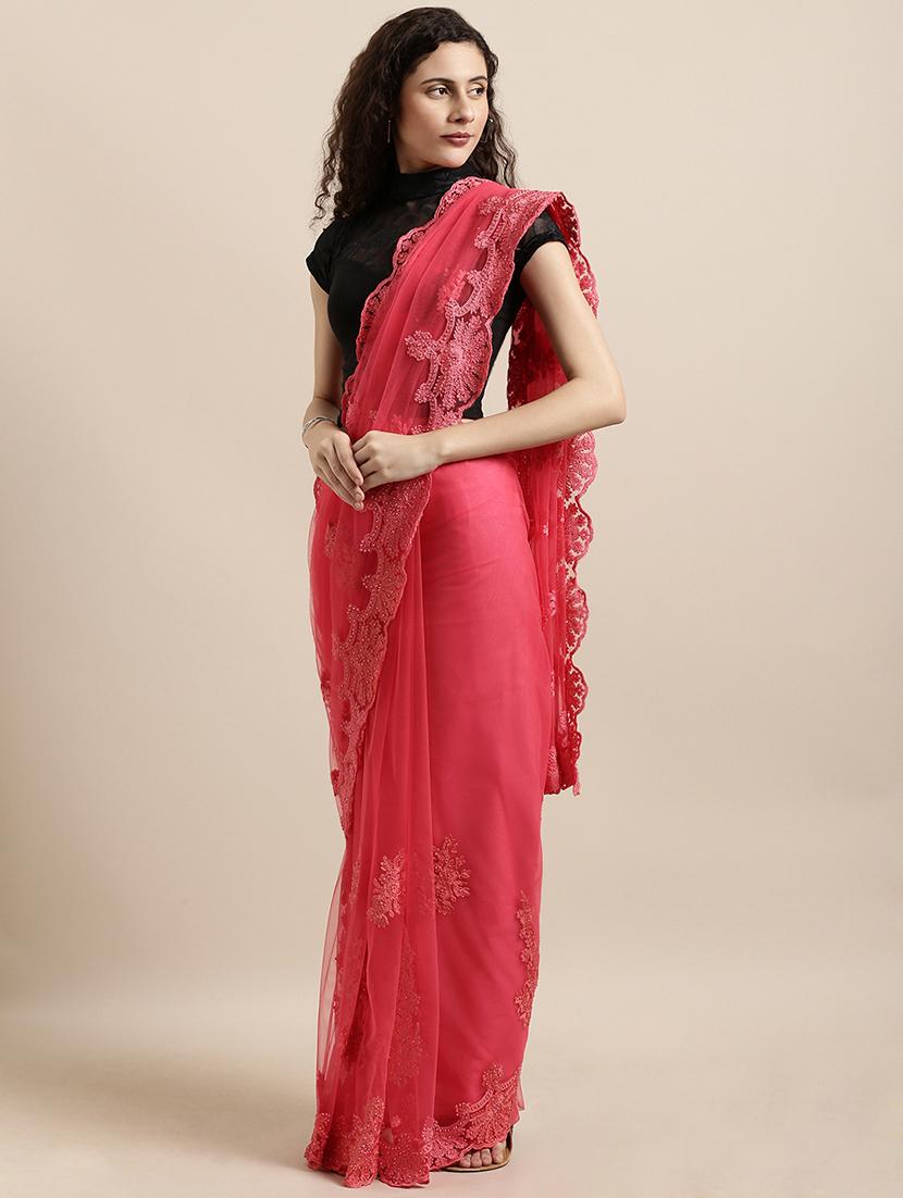 net embroidered saree with blouse - 16711660 - Zoom Image - 1