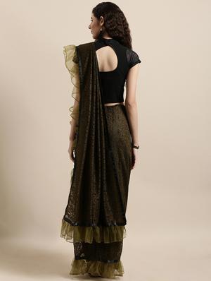 solid draped saree with blouse - 16711667 - Standard Image - 2