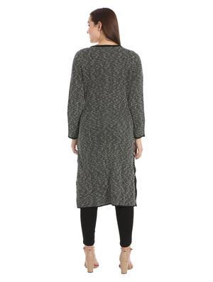 solid woolen kurta - 16711762 - Standard Image - 3