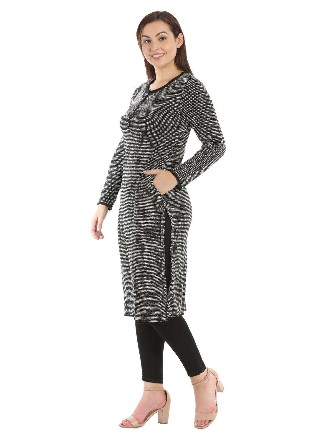 solid woolen kurta - 16711762 - Zoom Image - 2