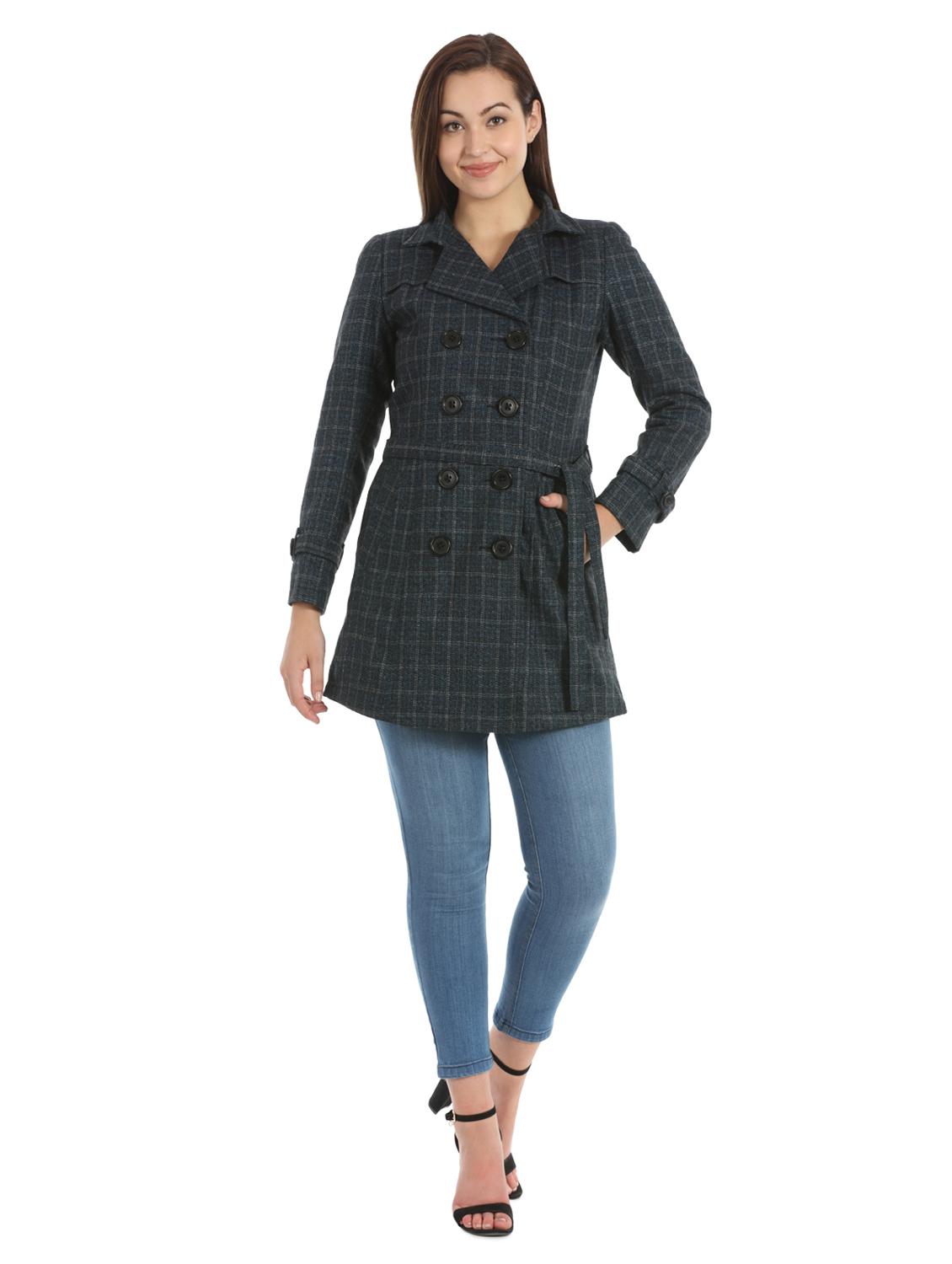 tie front lapel neck coat - 16711772 - Zoom Image - 1