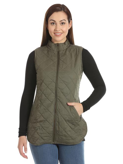 mandarin neck quilted jacket - 16711775 - Standard Image - 1