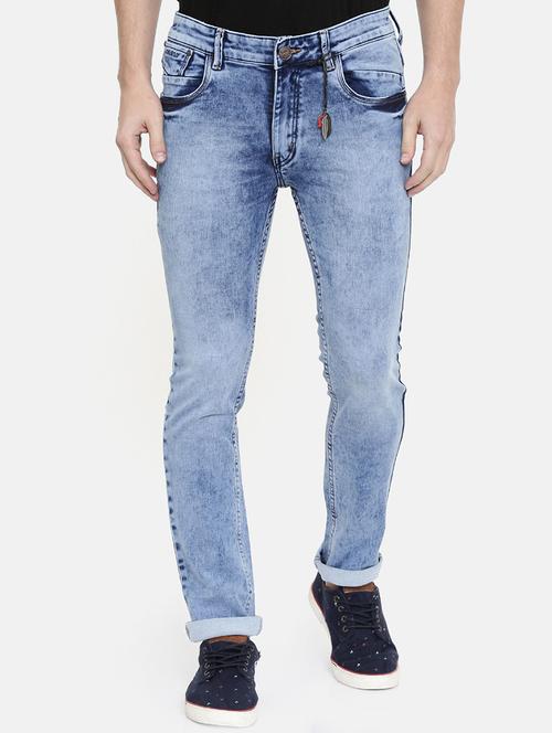 blue heavy washed denim jeans - 16711781 - Standard Image - 1