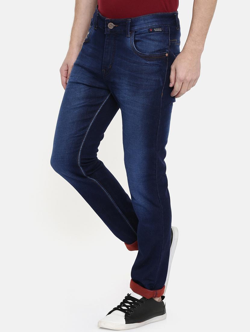dark blue light washed denim jeans - 16711784 - Zoom Image - 2