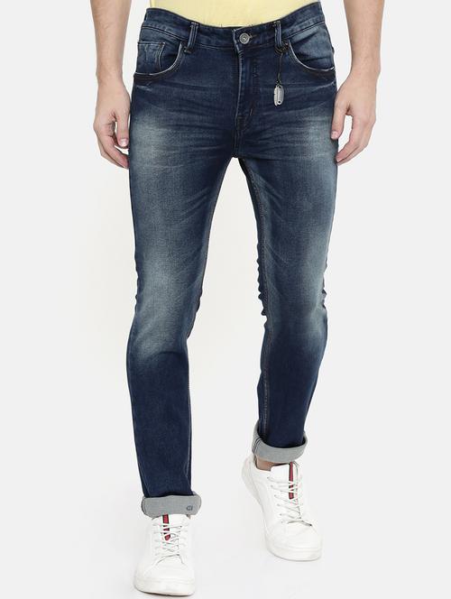 blue heavy washed denim jeans - 16711786 - Standard Image - 1