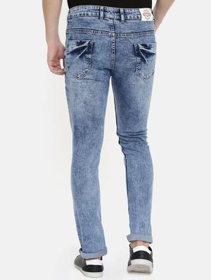 blue stone washed ripped denim jeans - 16711796 - Standard Image - 3