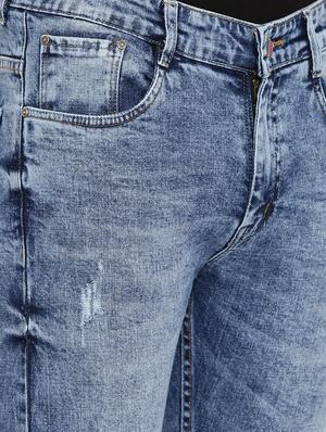 blue stone washed ripped denim jeans - 16711796 - Standard Image - 5