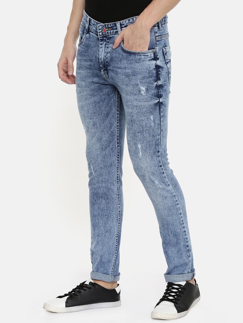 blue stone washed ripped denim jeans - 16711796 - Zoom Image - 2