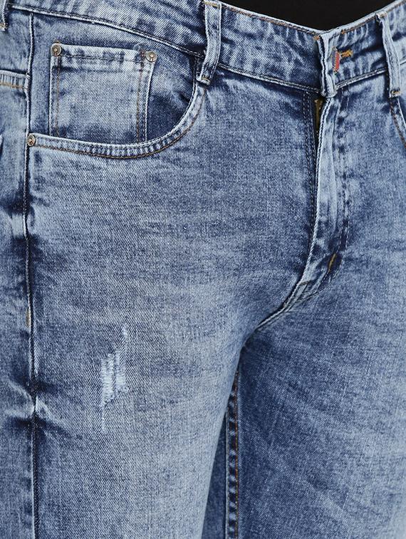 blue stone washed ripped denim jeans - 16711796 - Zoom Image - 5