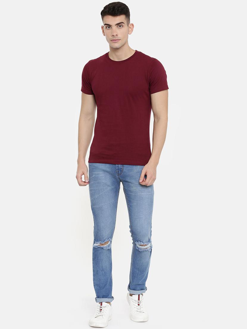 blue light washed ripped denim jeans - 16711804 - Zoom Image - 4