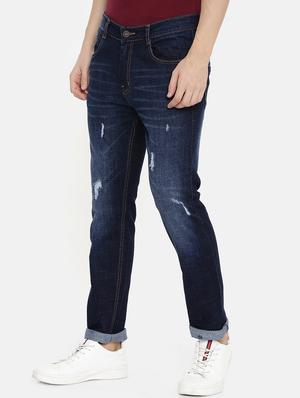 blue light washed distressed denim jeans - 16711805 - Standard Image - 2