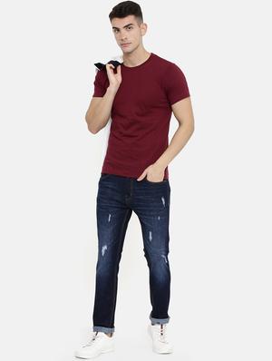 blue light washed distressed denim jeans - 16711805 - Standard Image - 4