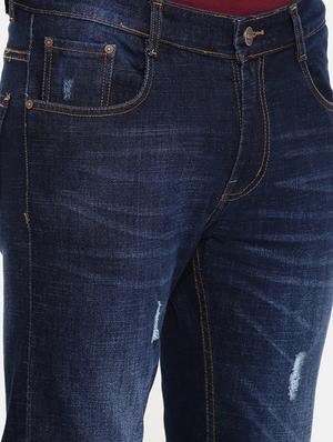 blue light washed distressed denim jeans - 16711805 - Standard Image - 5