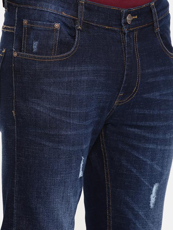 blue light washed distressed denim jeans - 16711805 - Zoom Image - 5