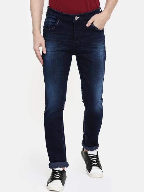 blue heavy washed denim jeans - 16711813 - Standard Image - 1