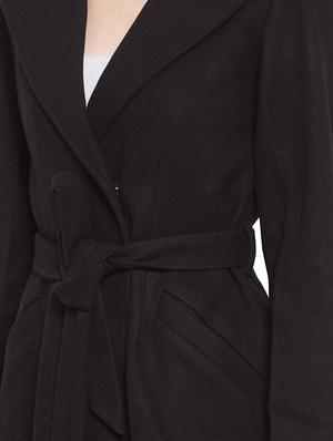 tie front lapel neck trench/overcoat coat - 16711881 - Standard Image - 5