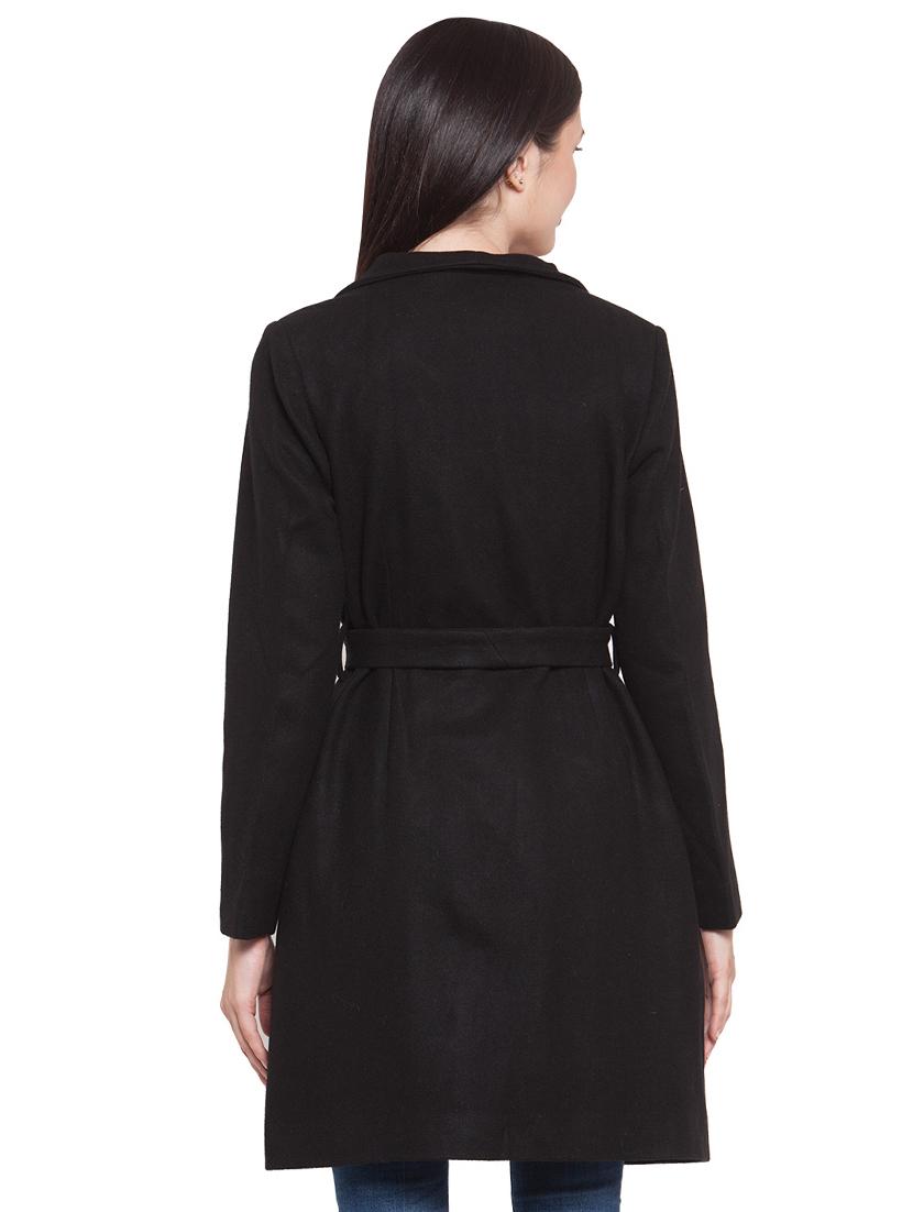 tie front lapel neck trench/overcoat coat - 16711881 - Zoom Image - 3