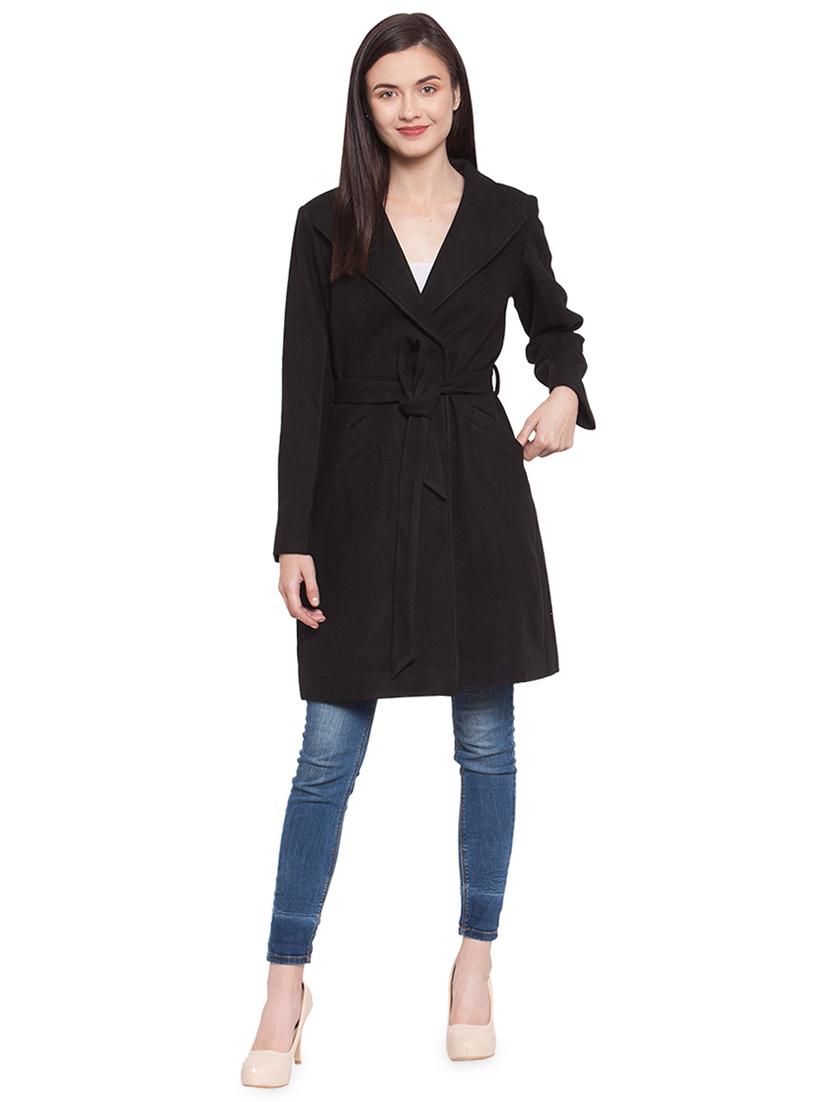 tie front lapel neck trench/overcoat coat - 16711881 - Zoom Image - 4
